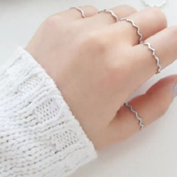 🍒 925 Sterling Silver ZIGZAG Wave Ring - Picture 2 of 11